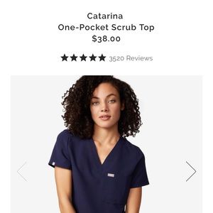 Size Large Figs Catarina Scrub Top (Navy)
